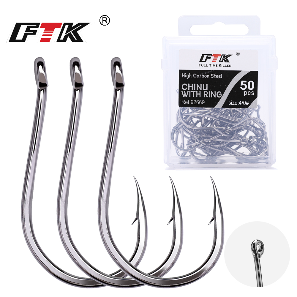 Fishing Hook Offset - Hameçon FTK CHINU avec anneau barbelé